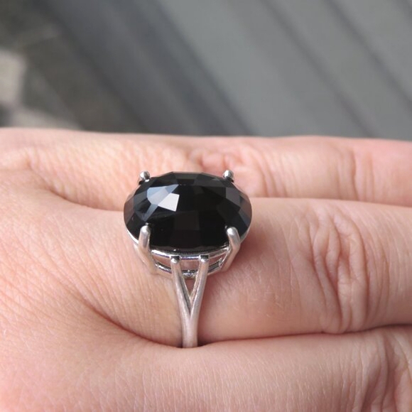 Natural Large Midnight Purple Spinel In Sterling Silver Ring, 9.94ct Size 8 - Picture 14 of 17